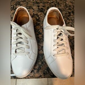 New Republic White Sneakers with Smooth Leather Upper and Low Top Design
